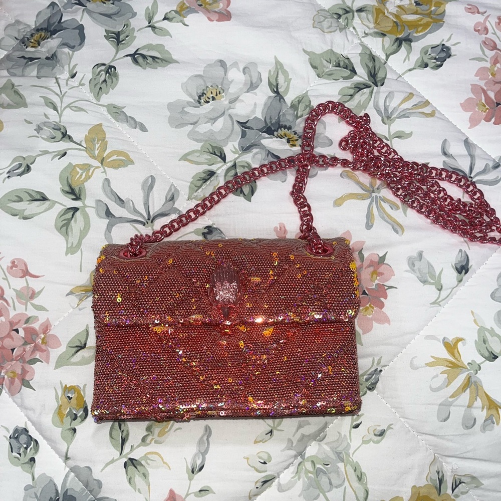 Kurt Geiger Pink Sequin Crossbody Bag